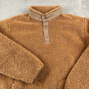 Uniqlo White Mountaineering Pullover Mens XL Brown Fleece Mock Neck Sweatshirt